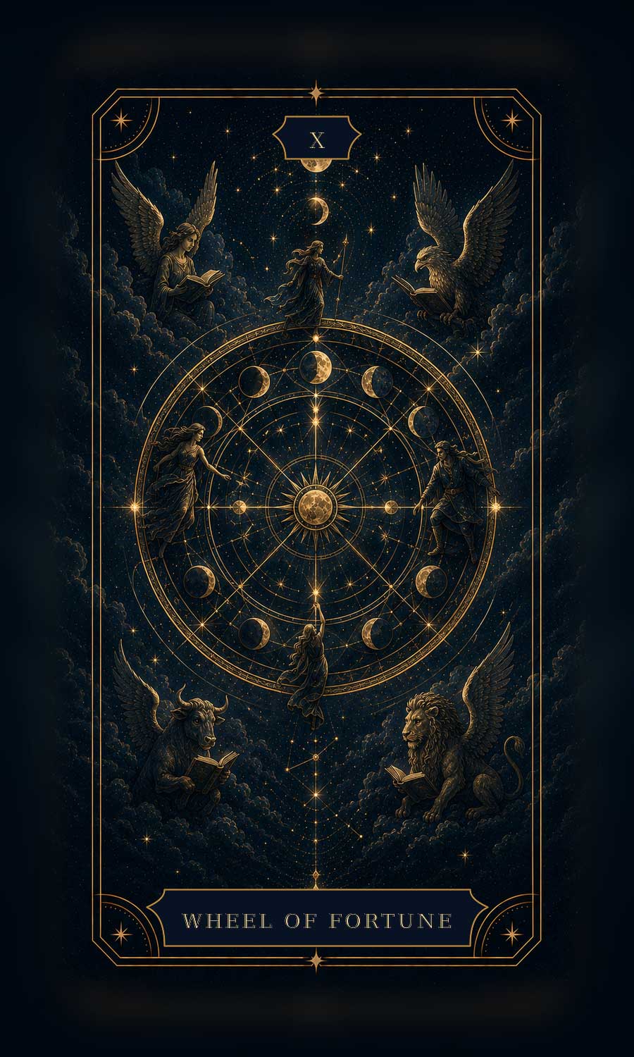 The Wheel of Fortune card from The Lunaria Tarot